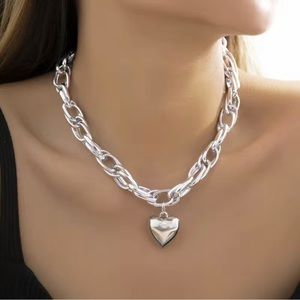 Women's Simple Hip Hop Heart Chain Necklace
